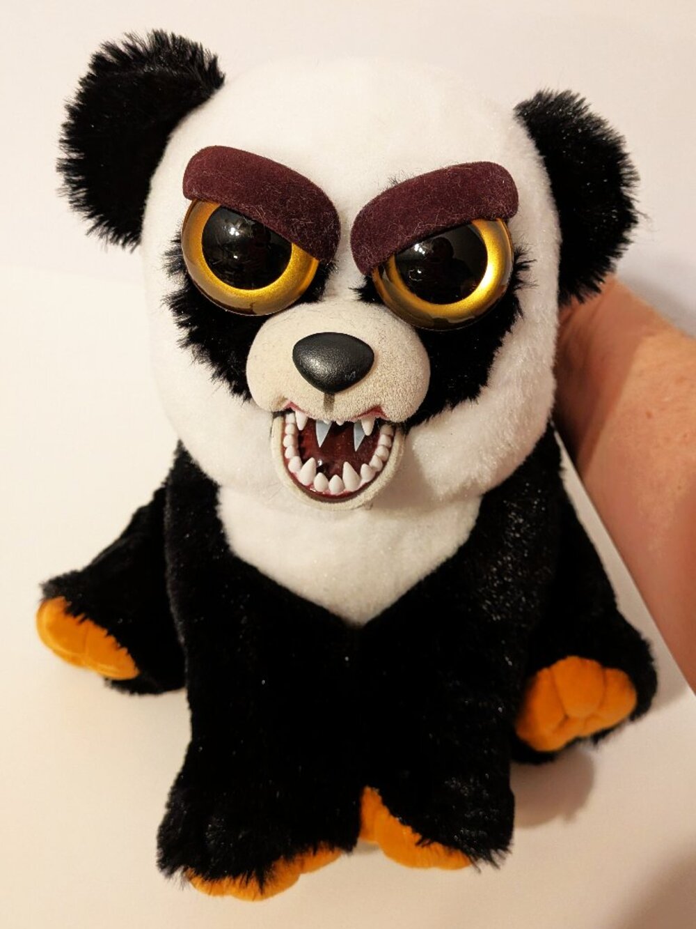 Feisty Pets Panda Bear Stuffed Plush- Black Belt Bobby 2015 Edition Black White